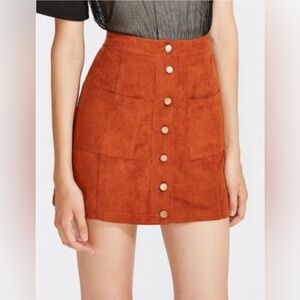 Forever 21 Suede Mini Skirt Small Rust Like New